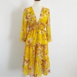 LAST ONE ☝️ Cottagecore Deep Neckline Tiered Dress